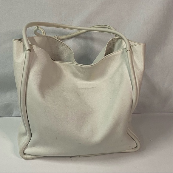 Johnny Was White Leather Tote